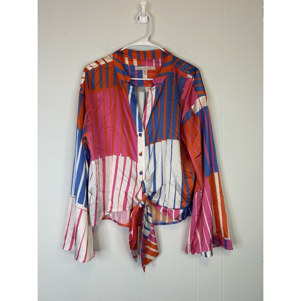 Anthropologie Hutch Women's Size M Otto Belle Sleeve Multicolor Blouse 279